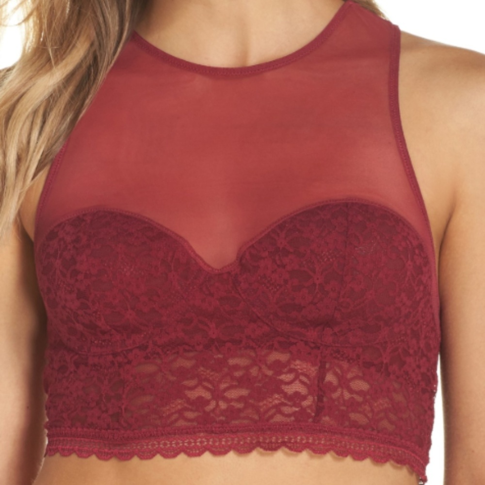 Free People Stay With Me Soft Bra Racerback Wine